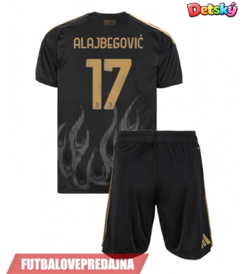 Lacne Dětský Futbalové dres Juventus Kerim Alajbegovic #17 2026-27 Krátky Rukáv - Tretina (+ trenírky)